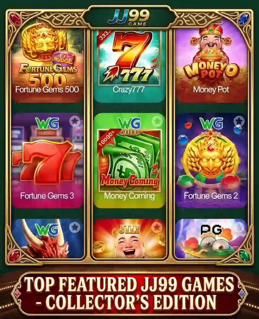 JJ99 Game top trending games including Aviator Crazy 777 and Fortune Gem 3