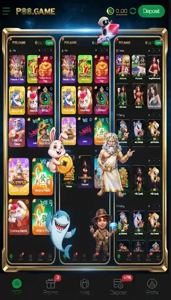 P88 Game Top Games and Lobby Categories Preview in Pakistan